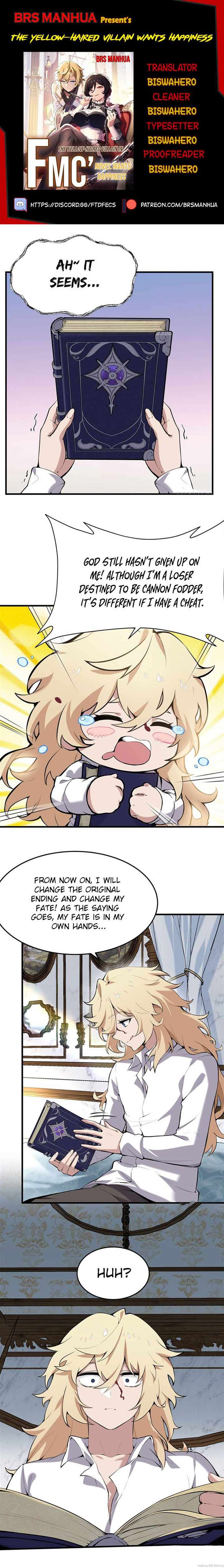 The Yellow-Haired Villain in Female Main Character’s Novel Wants Happiness Chapter 2 - Page 1