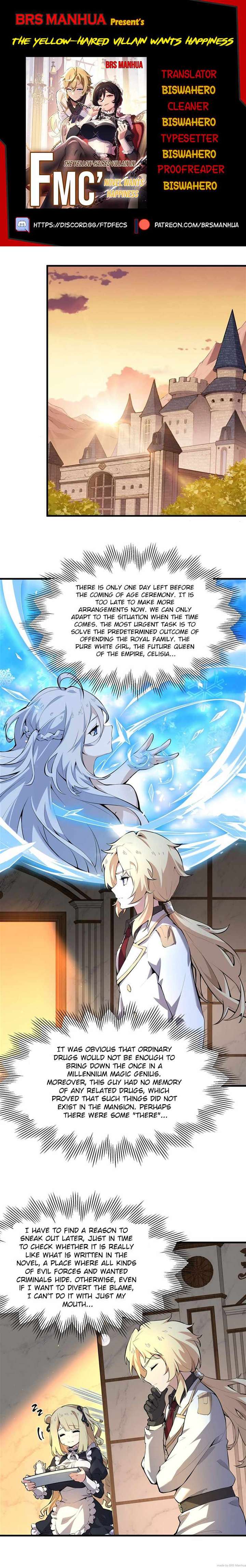 The Yellow-Haired Villain in Female Main Character’s Novel Wants Happiness Chapter 3 - Page 1