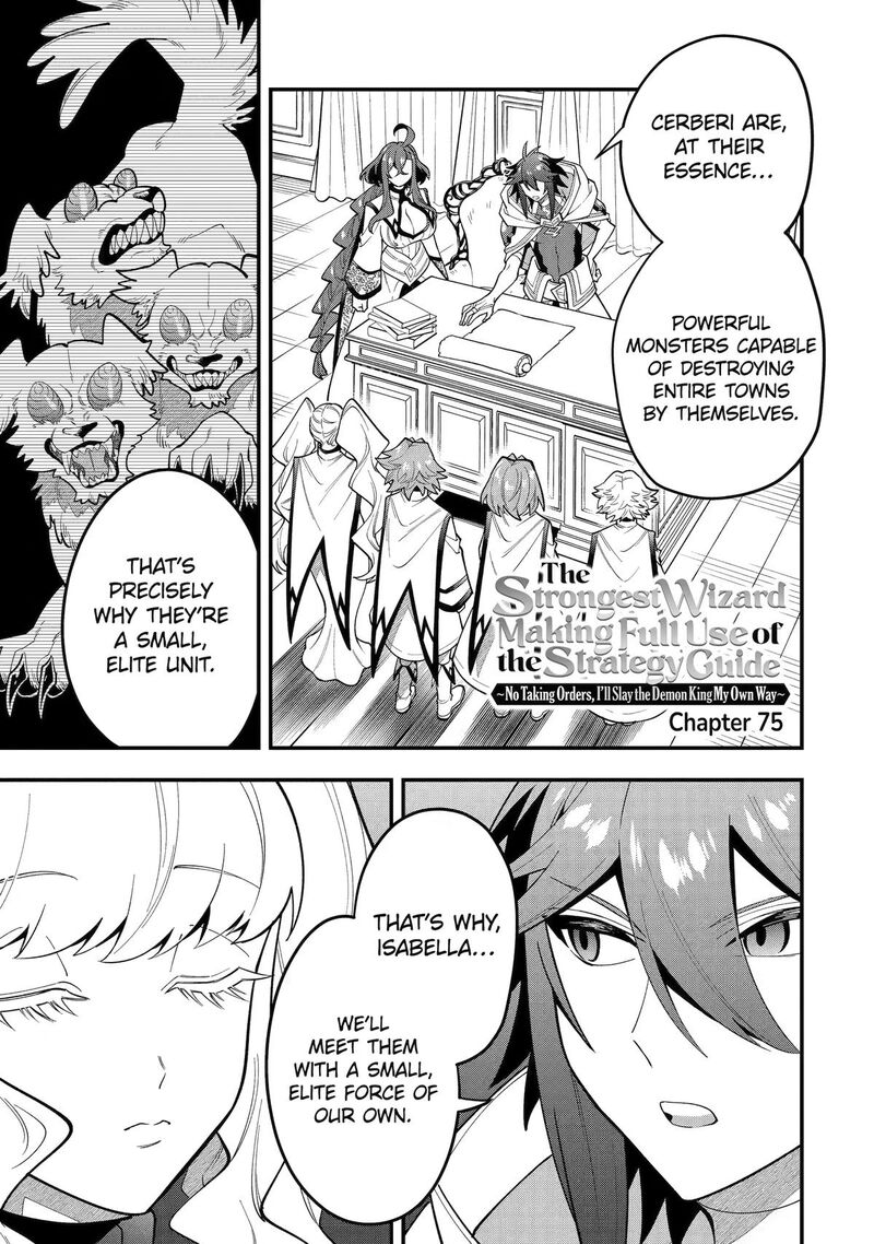 Kouryakuhon O Kushi Suru Saikyou No Mahoutsukai ~< Meirei Sa Sero > To Wa Iwa Senai Oreryuu Mao Tobatsu Saizen Ruuto ~ Chapter 75 - Page 1