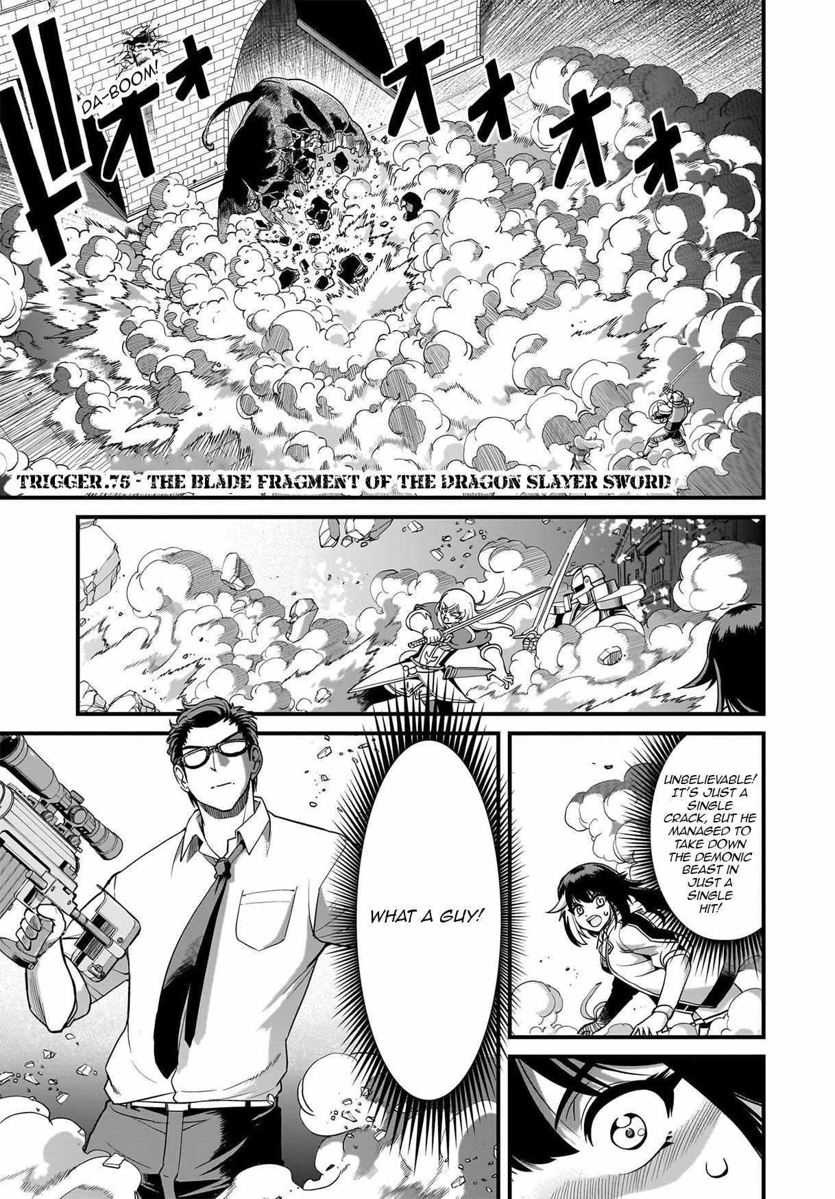 The gunner’s life of a middle-aged man summoned to another world and armed with a rifle: an airsoft addicted salaryman returns to the alternative world after work Chapter 75 - Page 1