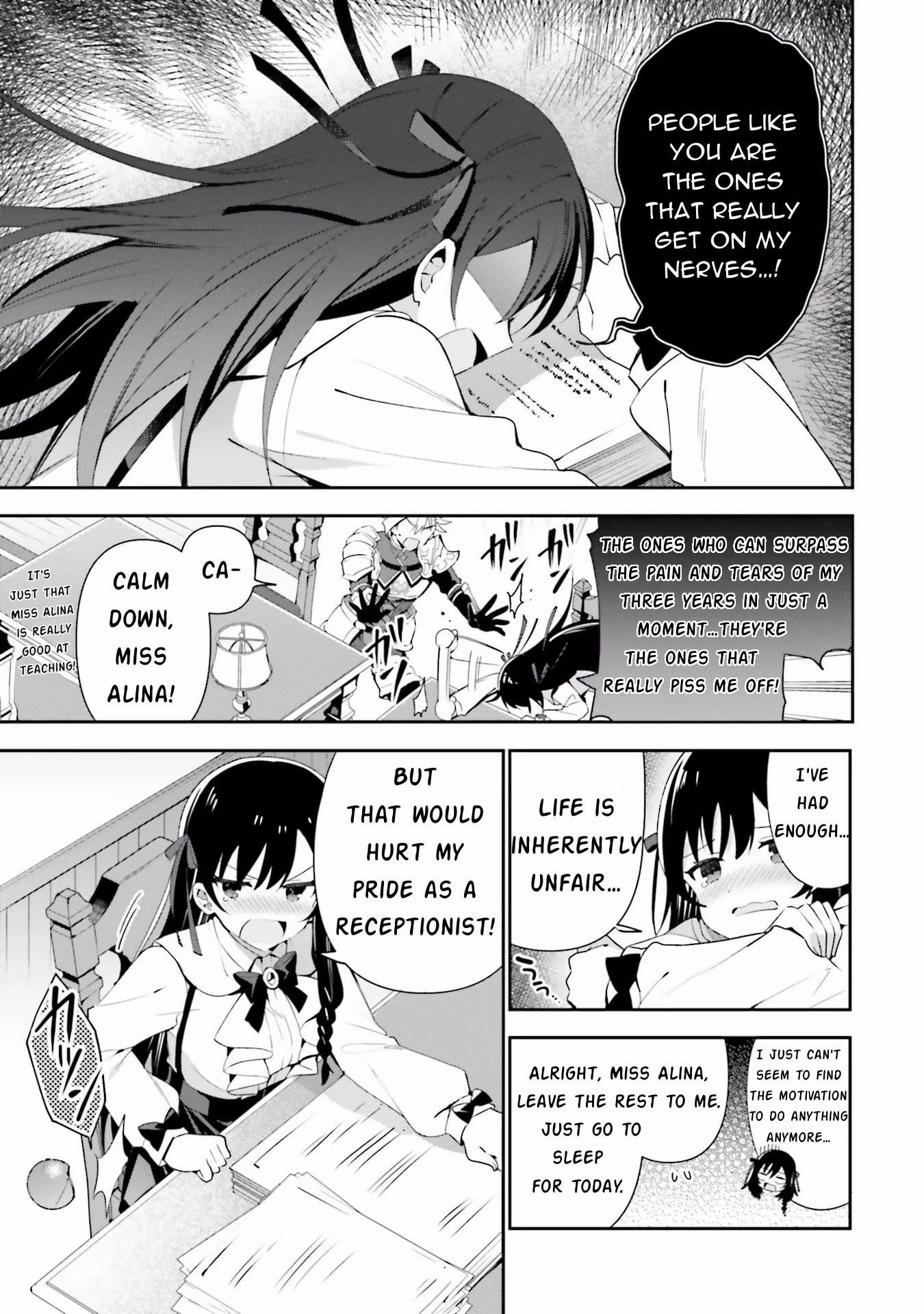 I’m the guild receptionist, but since I don’t want to work overtime, I think I’ll just solo the boss Chapter 7 - Page 13